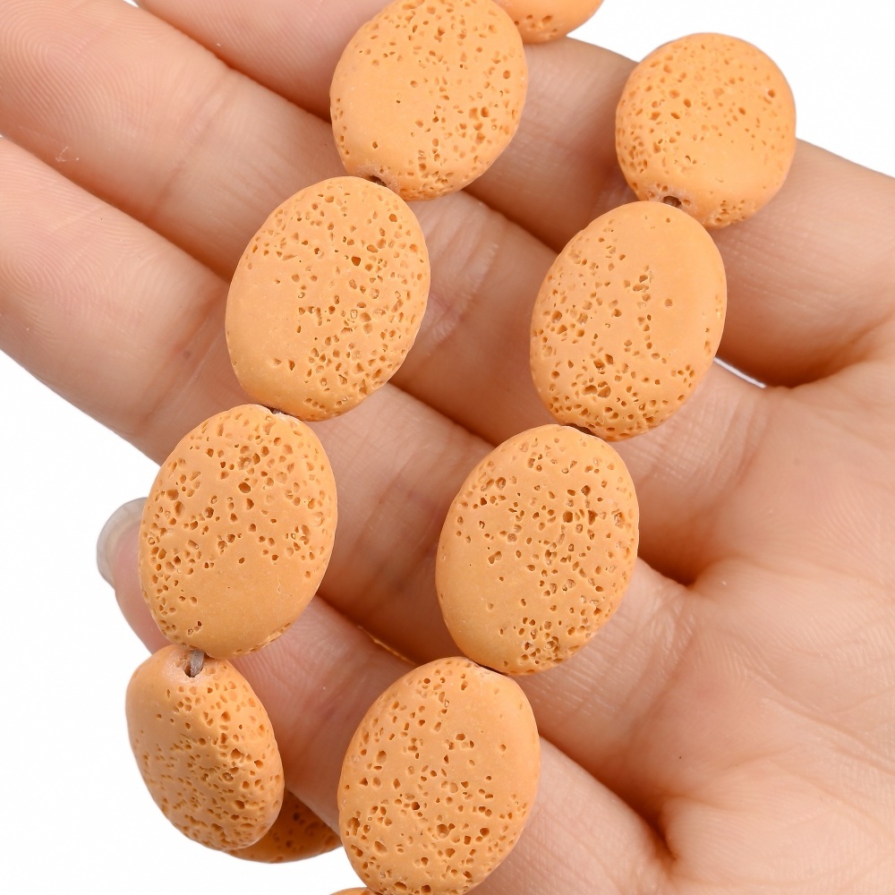 Natural Stone Beads Ellipse Loose Spacer Beads